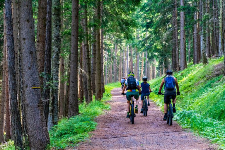 eet verstandig fietsen mountainbike bos natuur